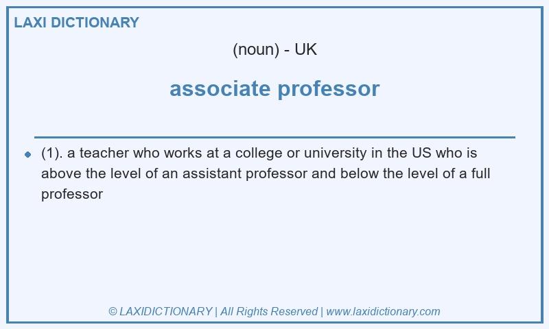 Definition associate professor in British English