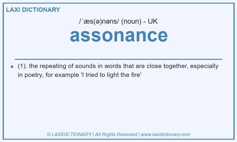 Definition assonance in British English