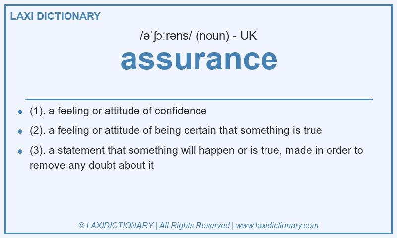 Definition assurance in British English