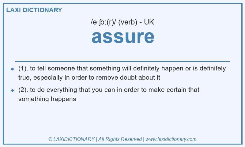 Definition assure in British English