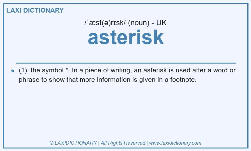 Definition asterisk in British English