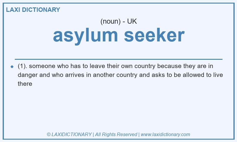 Definition asylum seeker in British English