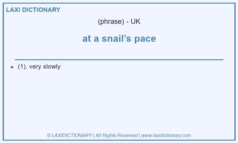 Definition at a snail’s pace in British English