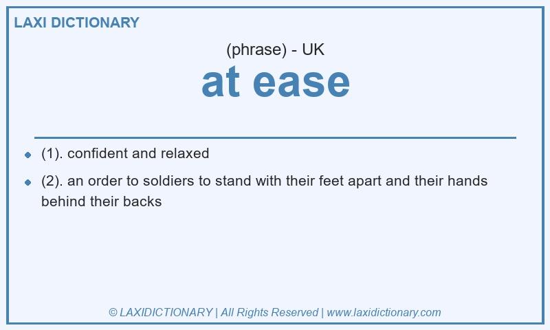 Definition at ease in British English