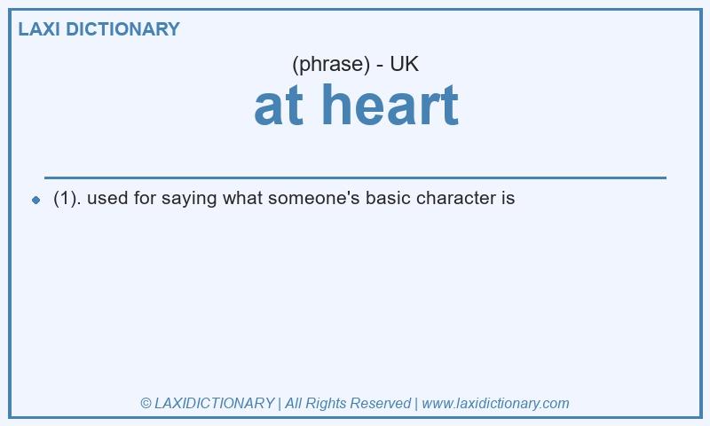 Definition at heart in British English