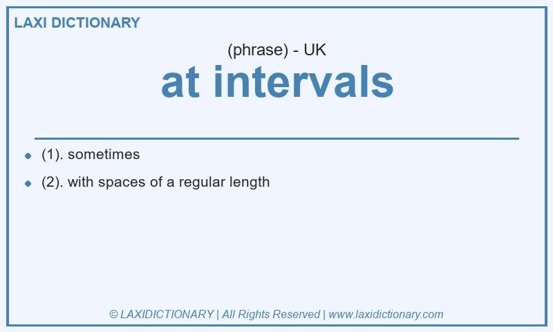 Definition at intervals in British English