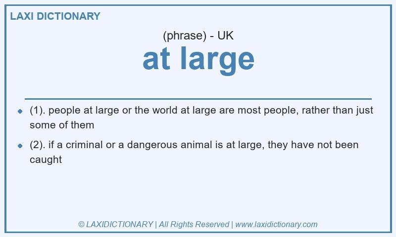 Definition at large in British English