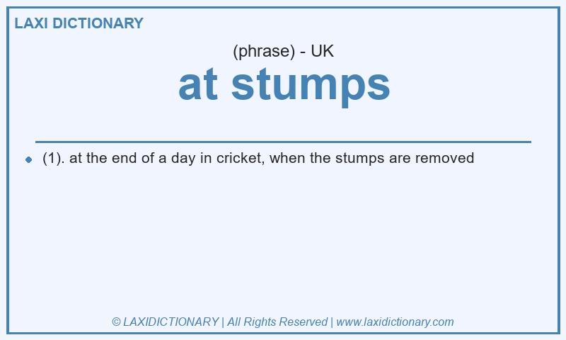 Definition at stumps in British English