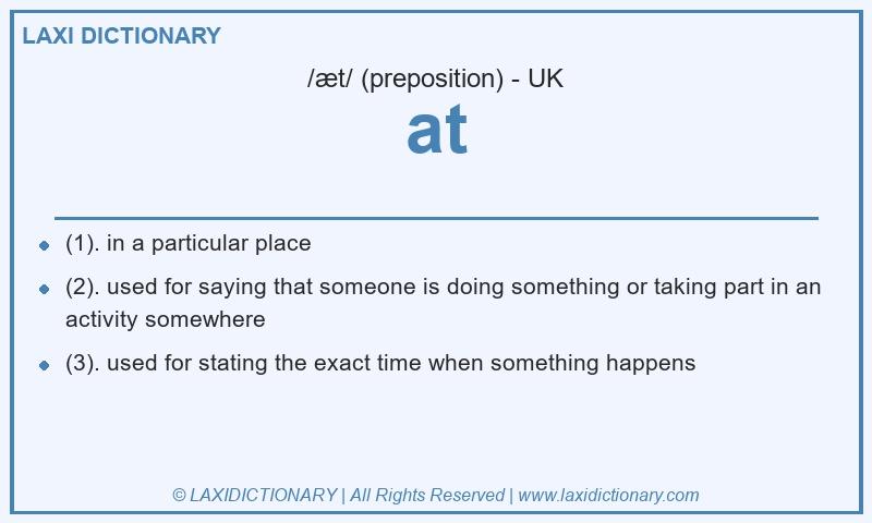 Definition at in British English