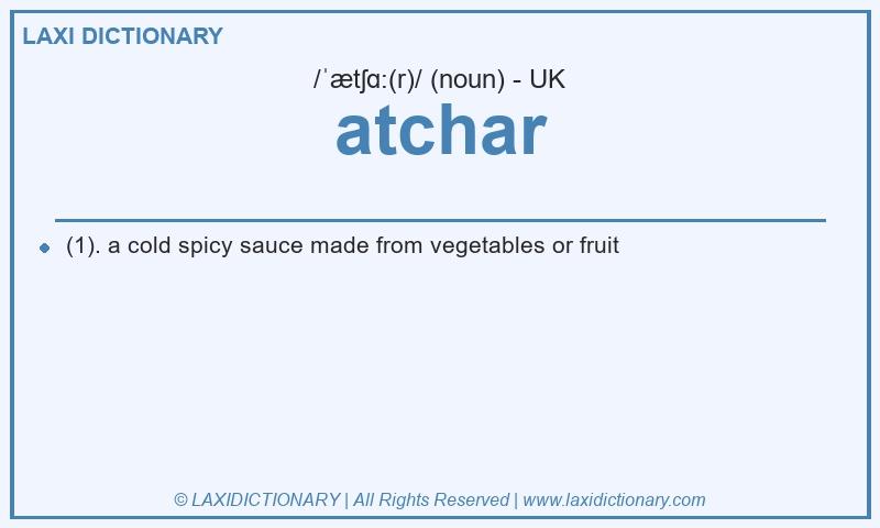 Definition atchar in British English