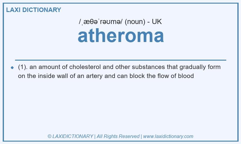 Definition atheroma in British English