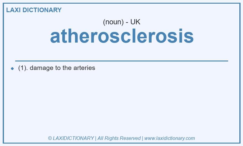 Definition atherosclerosis in British English
