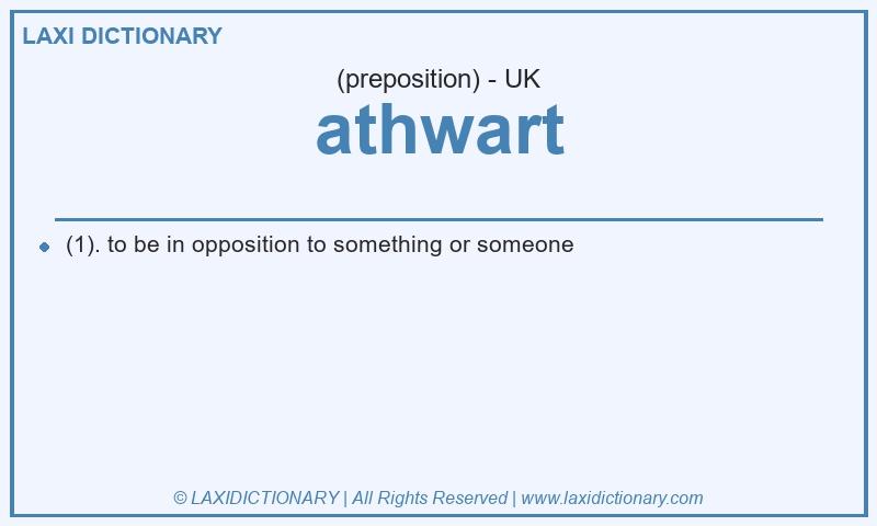 Definition athwart in British English