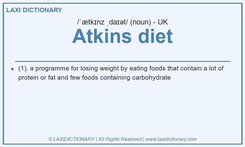 Definition Atkins diet in British English