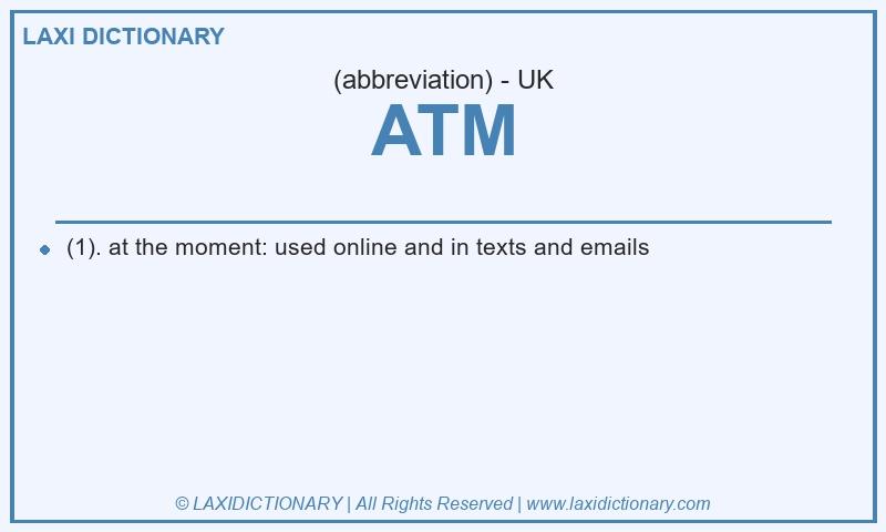 Definition ATM in British English