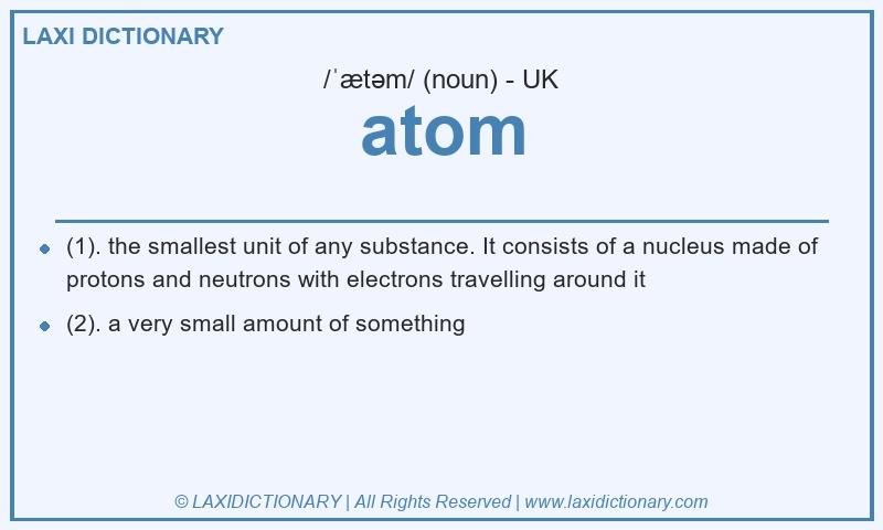 Definition atom in British English