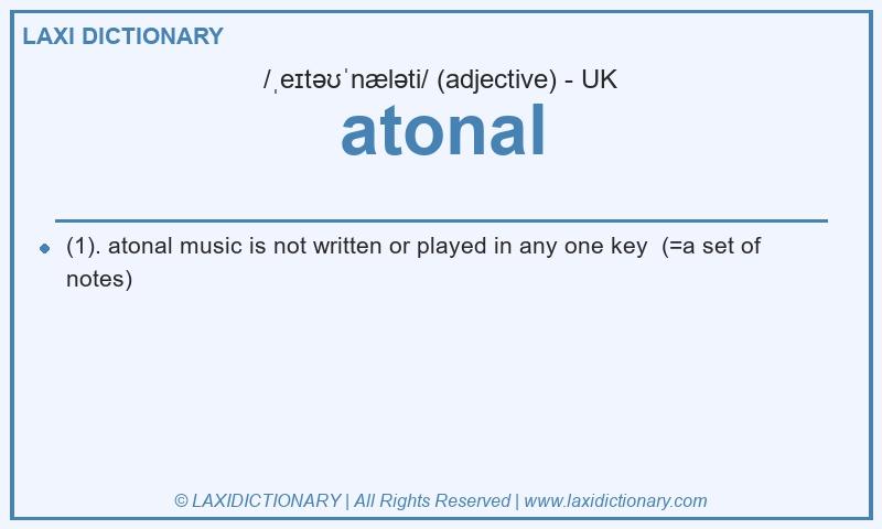 Definition atonal in British English