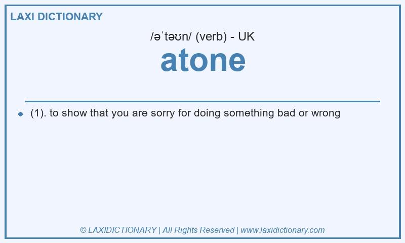 Definition atone in British English