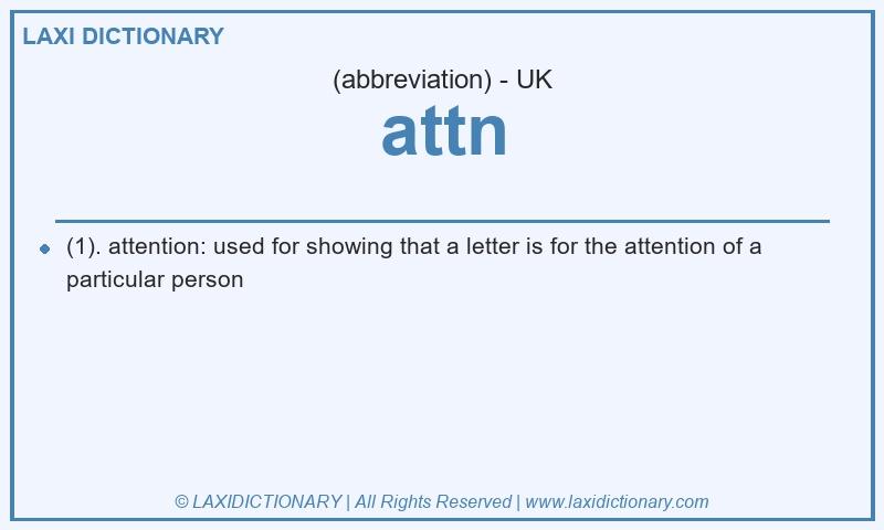 Definition attn in British English