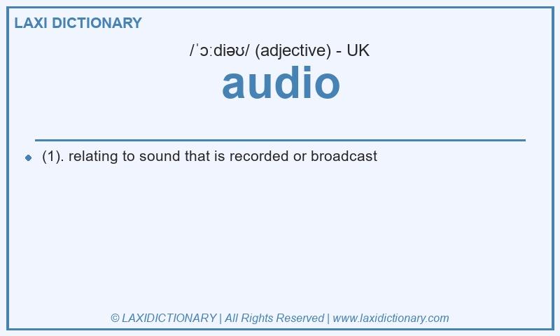 Definition audio in British English