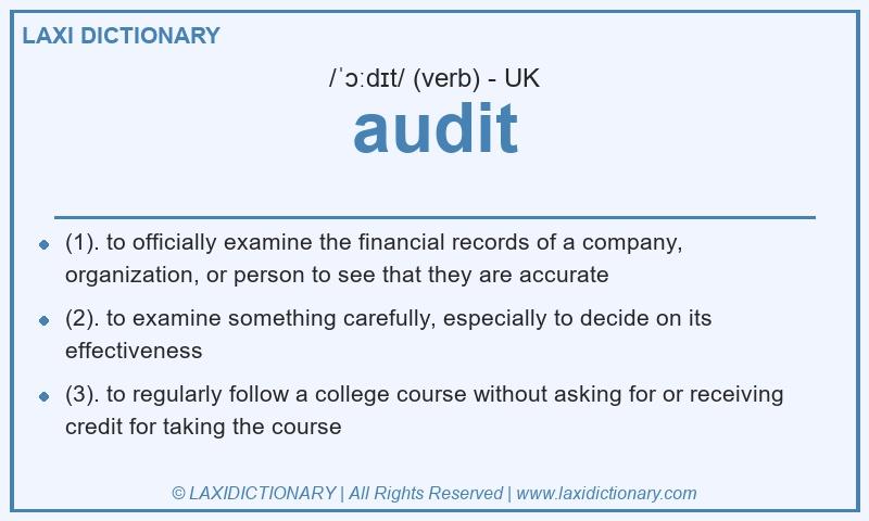 Definition audit in British English