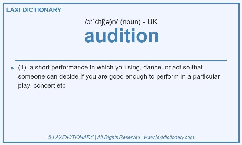 Definition audition in British English