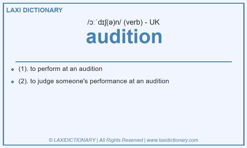 Definition audition in British English