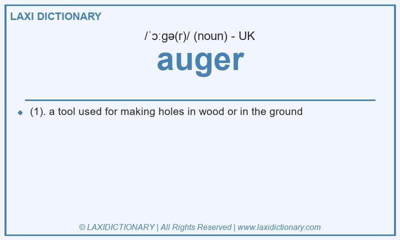Definition auger in British English