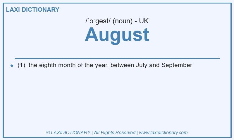 Definition August in British English