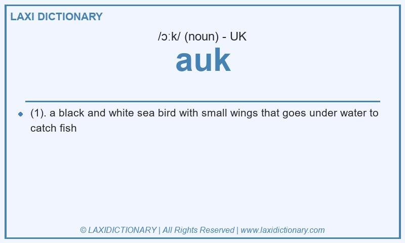 Definition auk in British English