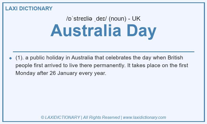 Definition Australia Day in British English