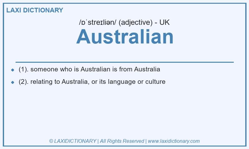Definition Australian in British English