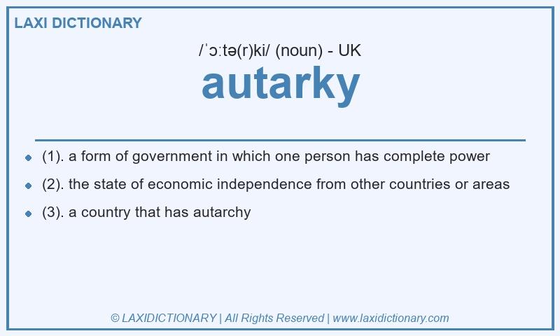 Definition autarky in British English