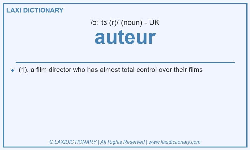 Definition auteur in British English