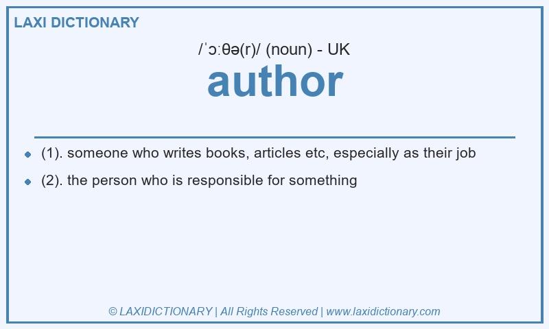 Definition author in British English