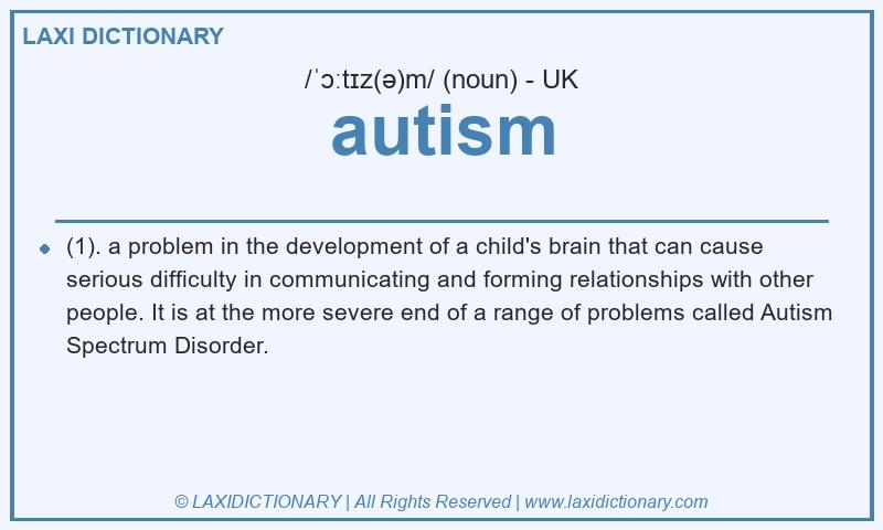 Definition autism in British English