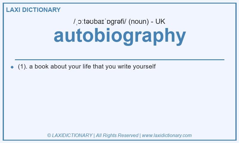 Definition autobiography in British English