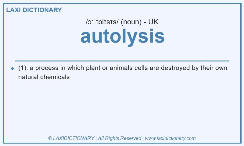 Definition autolysis in British English