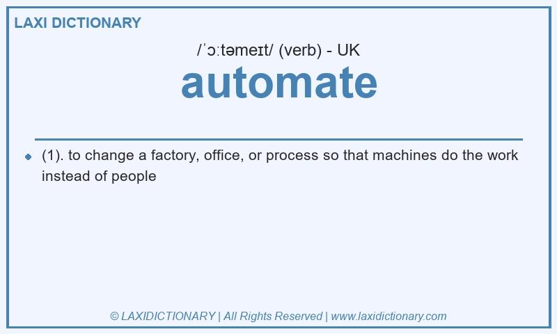 Definition automate in British English
