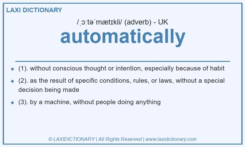 Definition automatically in British English