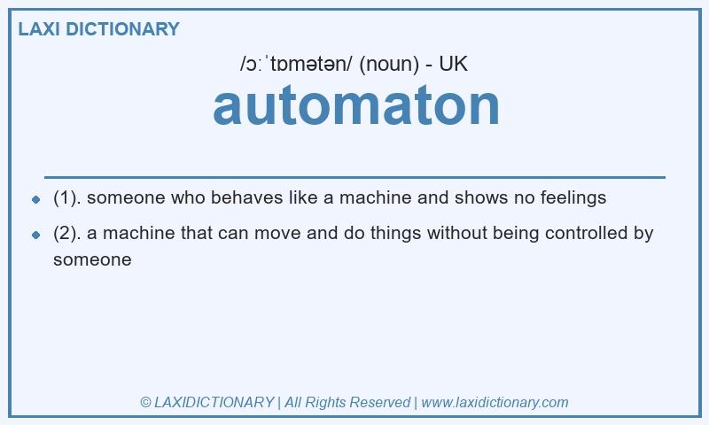 Definition automaton in British English
