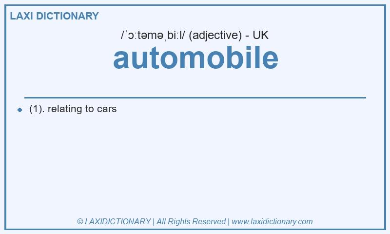 Definition automobile in British English
