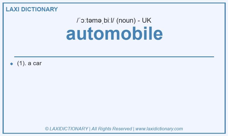 Definition automobile in British English