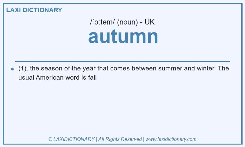 Definition autumn in British English