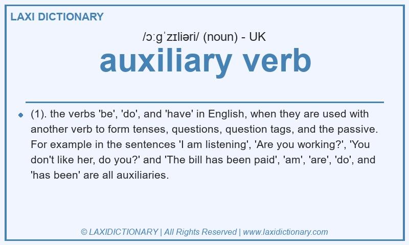 Definition auxiliary verb in British English