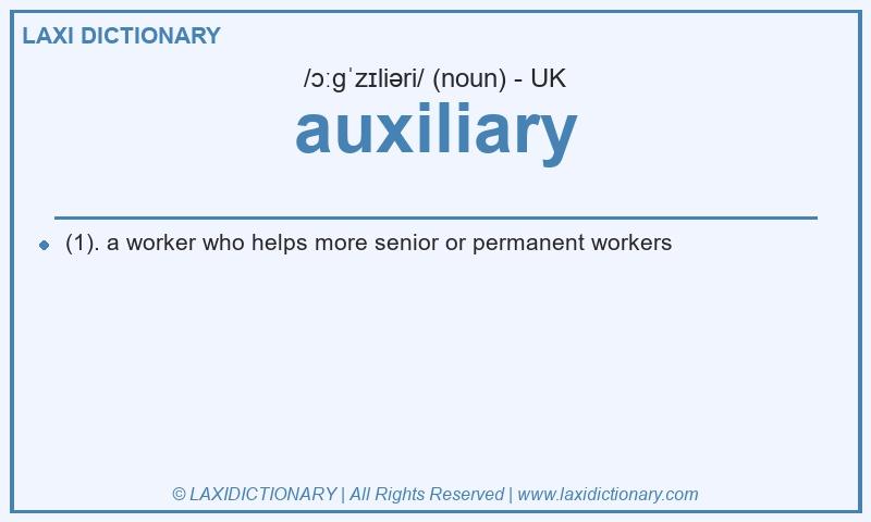 Definition auxiliary in British English