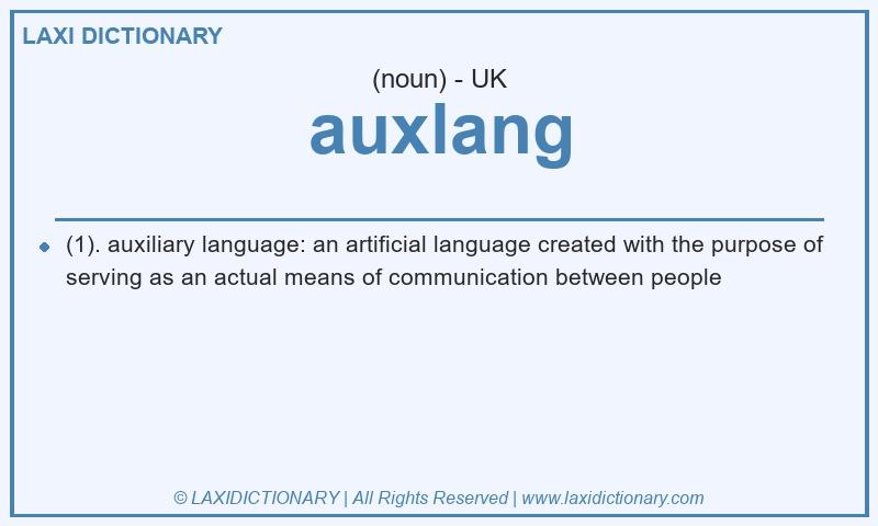 Definition auxlang in British English