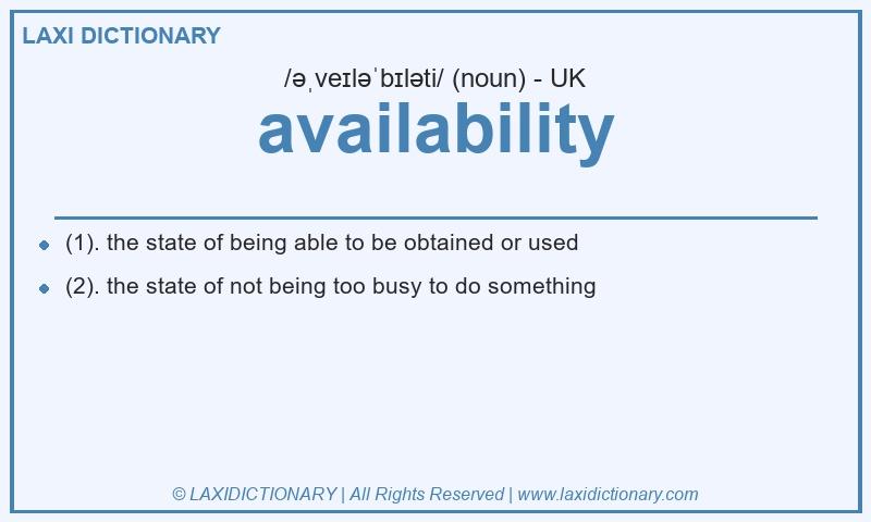 Definition availability in British English