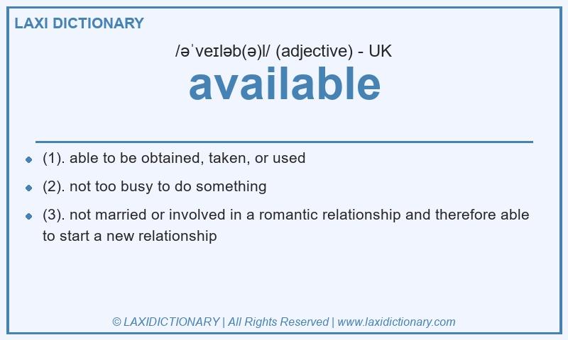 Definition available in British English