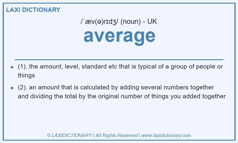 Definition average in British English